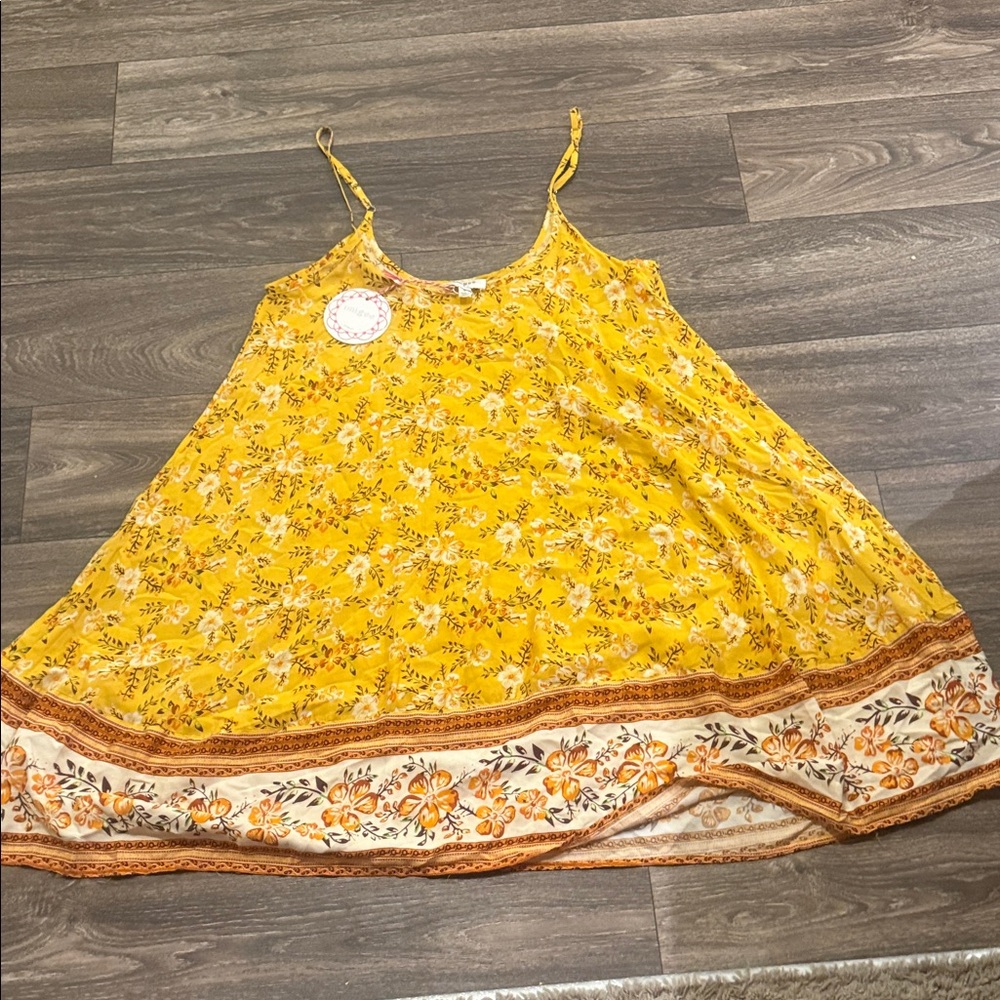 Umgee Mustard Floral Dress